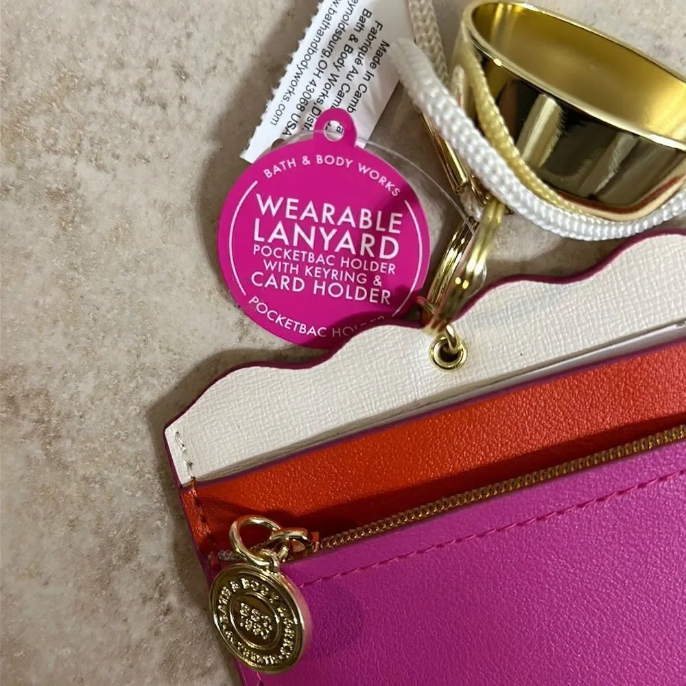 New Bath & Body Works wearable lanyard pocketbac holder, keyring, card holder
